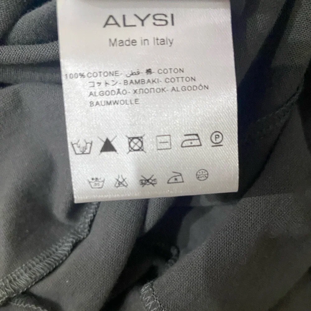 ALYSI‎ crème Dark Gray Cotton Jersey Minimalist Maxi Tank Dress 6